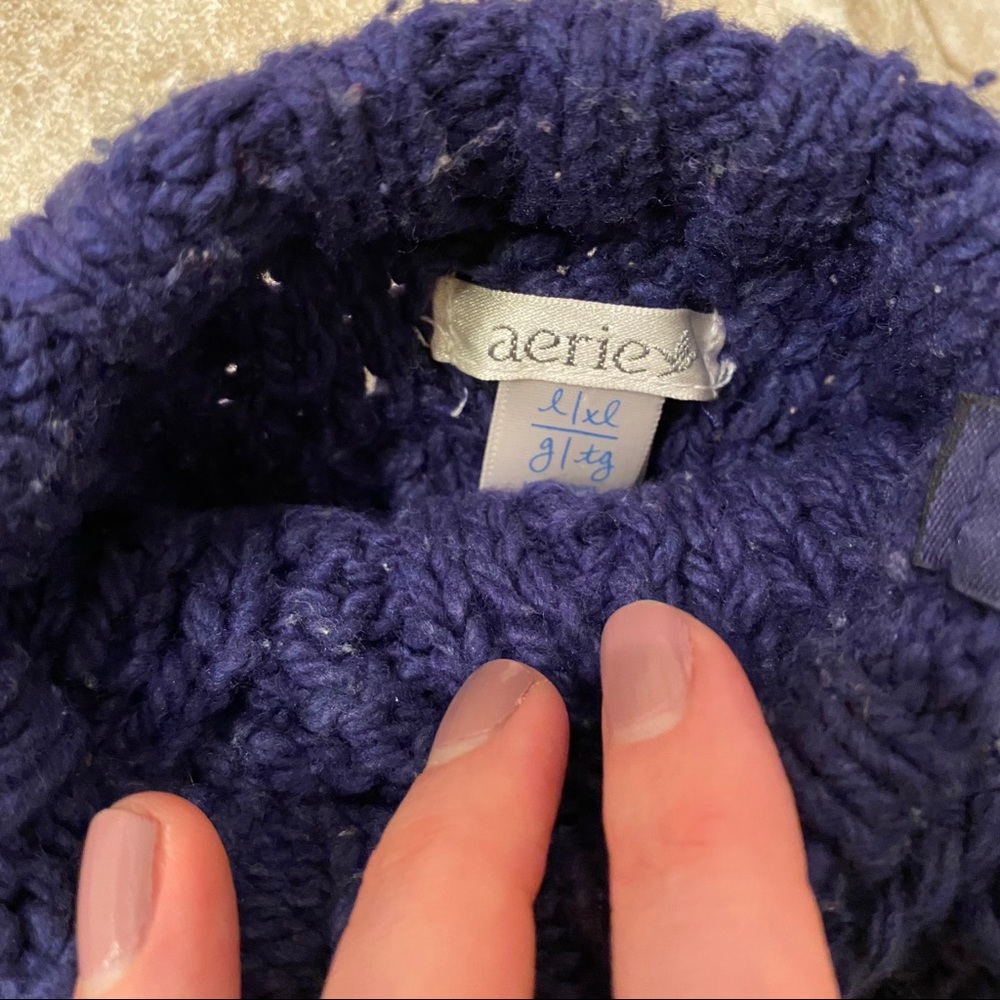 Aerie | Knit Slipper Booties with Tassel Ties | Size = L/XL - Picture 3 of 3